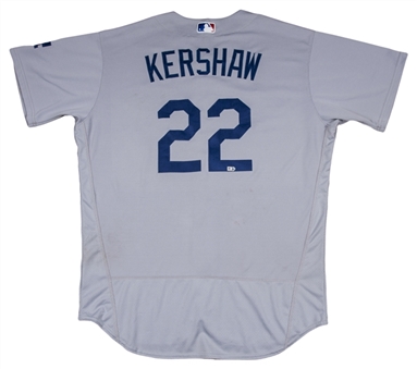 2017 Clayton Kershaw Game Used Los Angeles Dodgers Jersey - 130th Career Win! (MLB Authenticated)